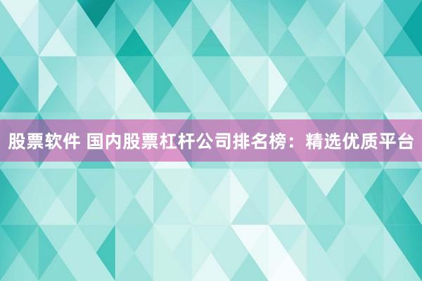 股票软件 国内股票杠杆公司排名榜：精选优质平台