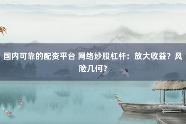 国内可靠的配资平台 网络炒股杠杆：放大收益？风险几何？