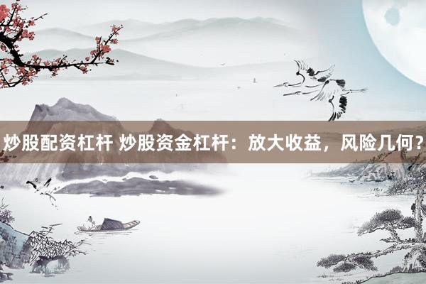 炒股配资杠杆 炒股资金杠杆：放大收益，风险几何？