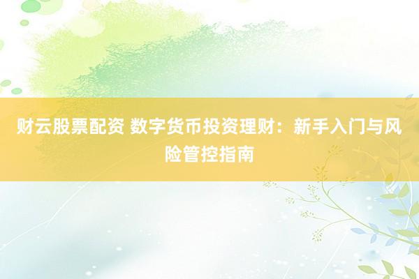 财云股票配资 数字货币投资理财：新手入门与风险管控指南