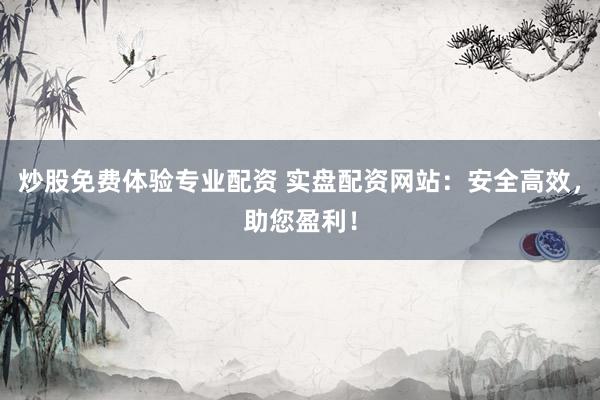 炒股免费体验专业配资 实盘配资网站：安全高效，助您盈利！
