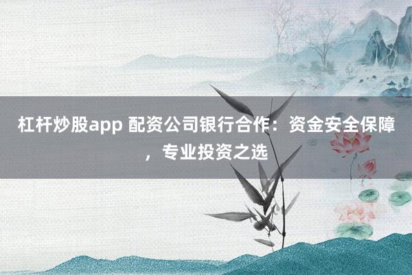 杠杆炒股app 配资公司银行合作：资金安全保障，专业投资之选