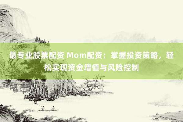 最专业股票配资 Mom配资：掌握投资策略，轻松实现资金增值与风险控制
