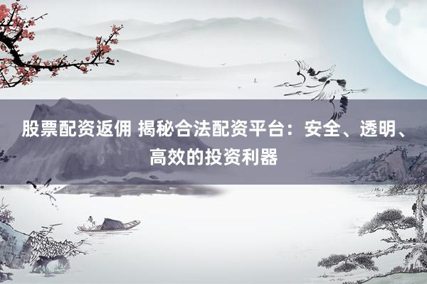 股票配资返佣 揭秘合法配资平台：安全、透明、高效的投资利器