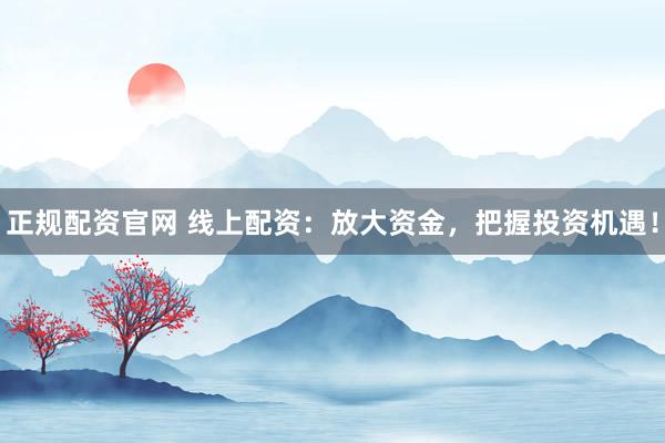 正规配资官网 线上配资：放大资金，把握投资机遇！