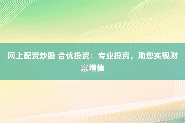 网上配资炒股 合优投资:专业投资,助您实现财富增值