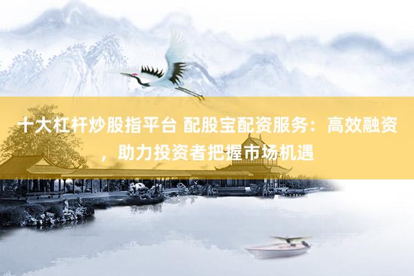 十大杠杆炒股指平台 配股宝配资服务：高效融资，助力投资者把握市场机遇
